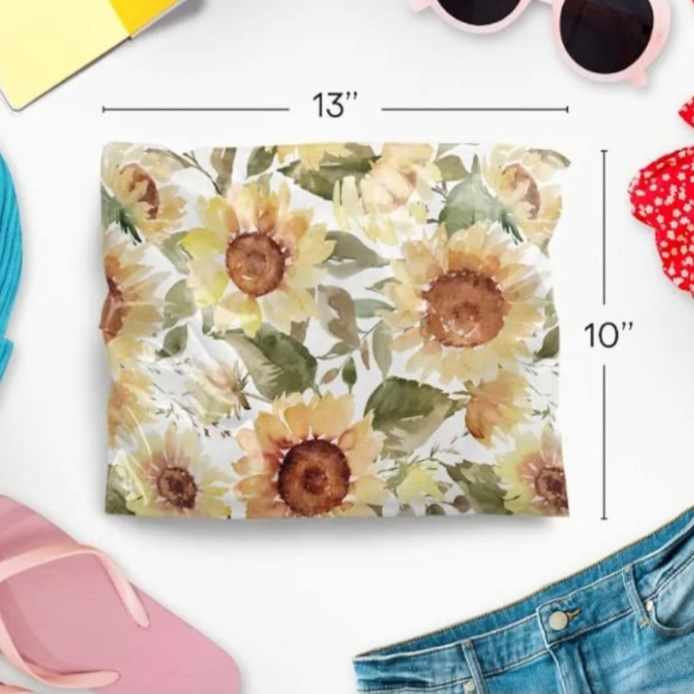 Poly Mailers 10x13 Sunflower Pattern- 25 Pack